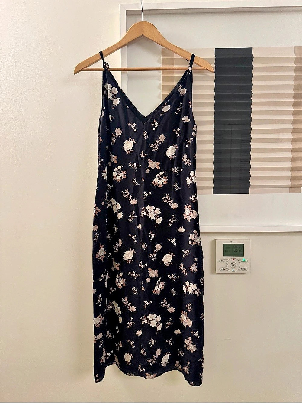 Golden Goose Deluxe Brand Black Floral Silk Midi Dress